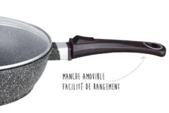 Sauteuse en fonte Pradel Excellence Premium 28cm façon pierre tous feux/ induction