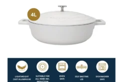 Sauteuse ronde MasterClass compatible induction en fonte d'aluminium 4L