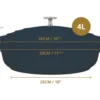 Sauteuse ronde MasterClass compatible induction en fonte d'aluminium noir 4L