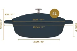 Sauteuse ronde MasterClass compatible induction en fonte d'aluminium noir 4L