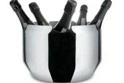 Seau à champagne Alessi Noè en acier inoxydable 18/10 design par Giulio Iacchetti
