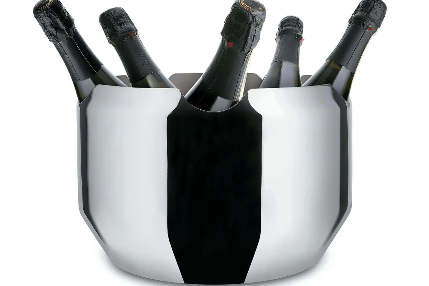 Seau à champagne Alessi Noè en acier inoxydable 18/10 design par Giulio Iacchetti