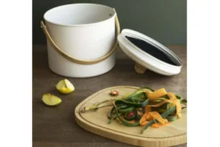 Seau à compost d'intérieur Pebbly en acier