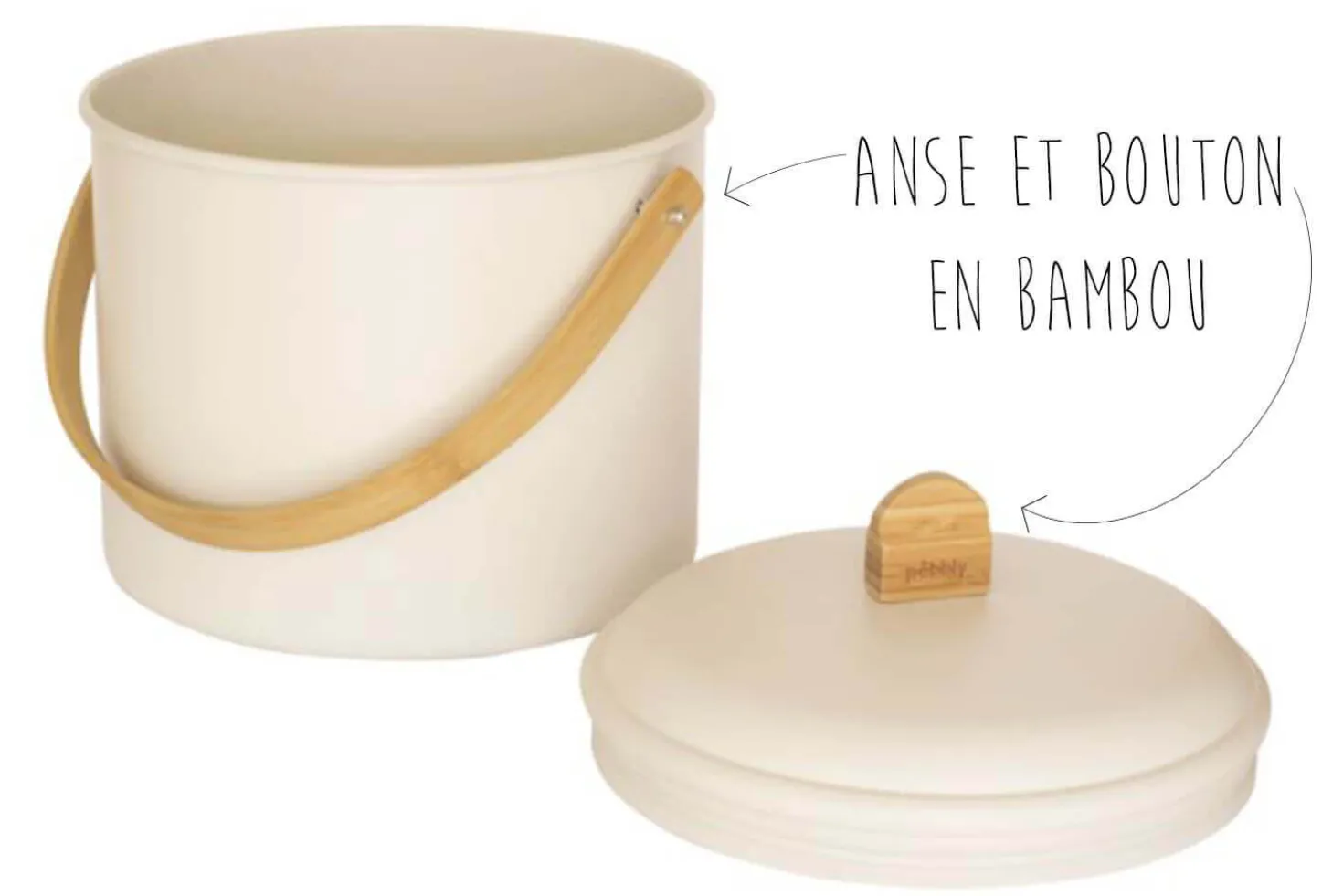 Seau à compost d'intérieur Pebbly en acier