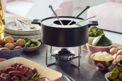 Service à fondue en fonte Mono anti-éclaboussures