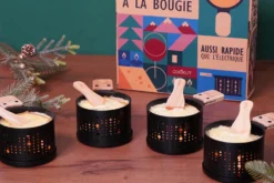 Service à raclette à la bougie Cookut Lumi noir - Services individuels poêlons et spatules