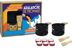 Service à raclette à la bougie Cookut Lumi pour 2 motif montagne noir - Avalanche de fromage
