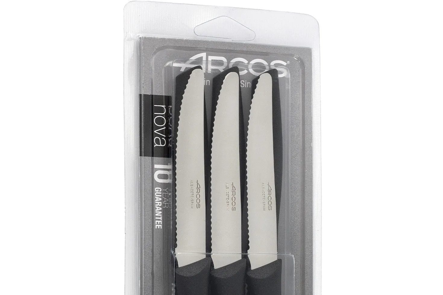 Set 6 couteaux de table Arcos lames acier NITRUM manche noir