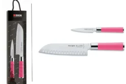 Set 2 couteaux Dick Pink Spirit office + santoku manche rose