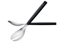 Set 2 couverts à salade Triangle en inox brossé et manche en polypropylène