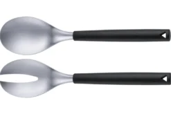 Set 2 couverts à salade Triangle en inox brossé et manche en polypropylène