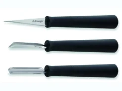 Set à décorer Triangle 3 pièces en inox manche PP noir