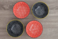 Set de 4 bols KitchenCraft en céramique Red And Black design diamètre 15cm