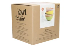 Set de 4 bols KitchenCraft en céramique Bright design diamètre 15cm