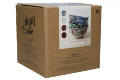 Set de 4 bols KitchenCraft en céramique Vibrance design diamètre 15cm