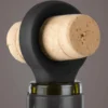 Set de 2 bouchons arrondis Vacu vin noir