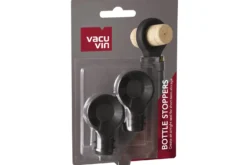 Set de 2 bouchons arrondis Vacu vin noir