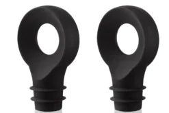 Set de 2 bouchons arrondis Vacu vin noir