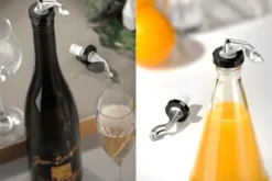 Set de 2 bouchons de bouteille Gefu Botelo en acier inox et polymère