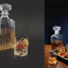 Set de bouteille à whisky Barcraft avec 4 verres taillés