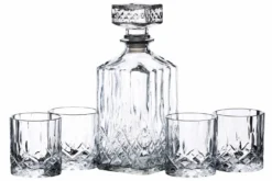 Set de bouteille à whisky Barcraft avec 4 verres taillés