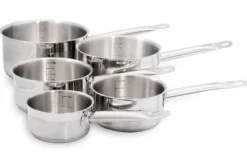 Set de 5 casseroles Baumalu Gamme Gastronomie en acier inox 12, 14, 16, 18, 20cm