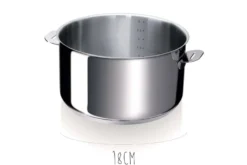 Set de 3 casseroles Beka Evolution en inox 16, 18 et 20cm - Poignée amovible incluse