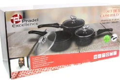 Set de 3 casseroles Pradel Excellence Onda 16/18/20cm tous feux/ induction - 3 manches amovibles