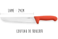 Set de 3 couteaux de boucher professionnels Giesser manche rouge