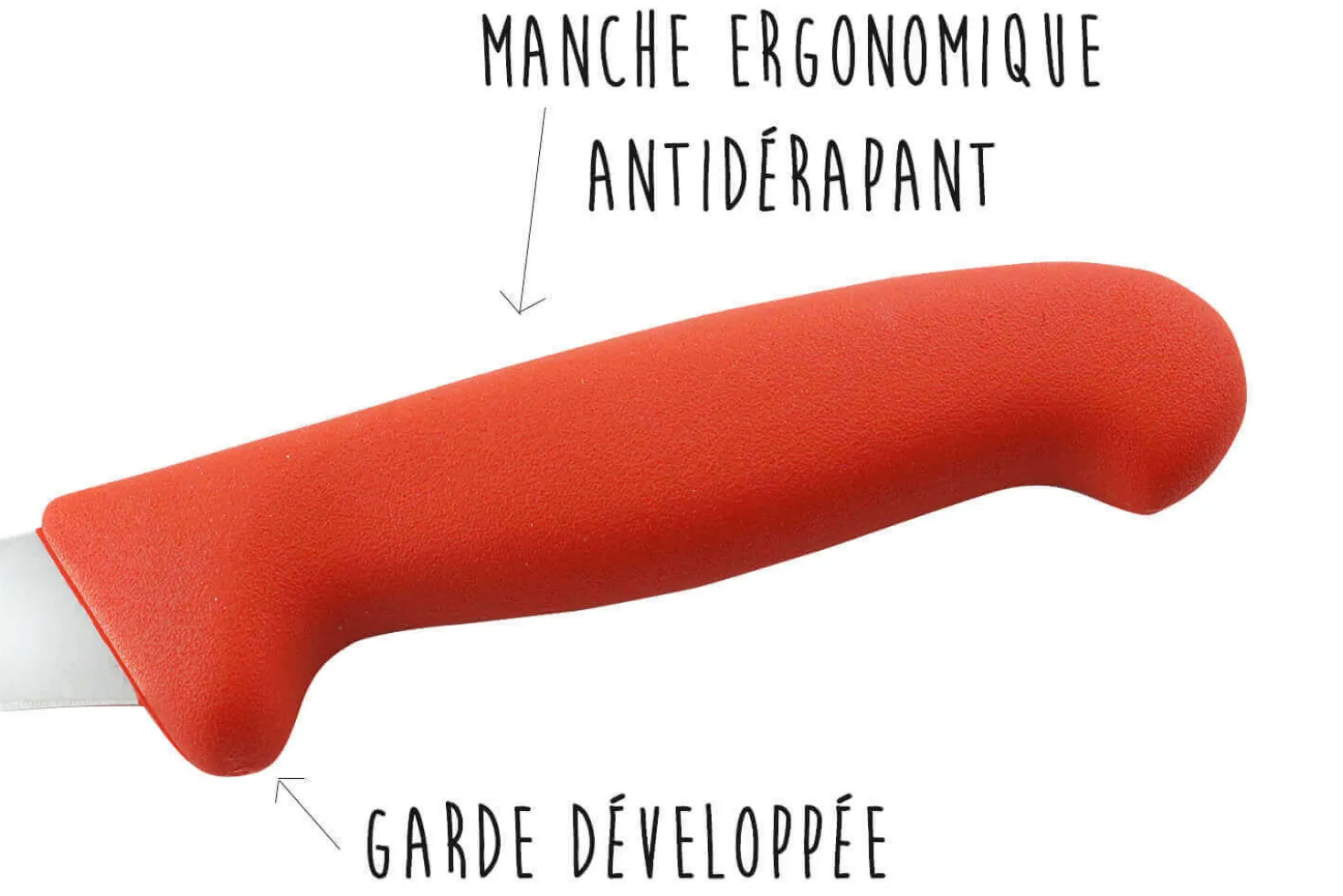 Set de 3 couteaux de boucher professionnels Giesser manche rouge