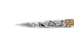 Set de 2 couteaux d'office Deejo Office Van Life et Montagne manche en bois d'olivier et bois corail 9cm
