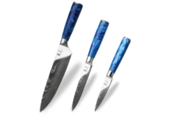 Set de 3 couteaux Kutoyama Blue Wave chef + universel + office