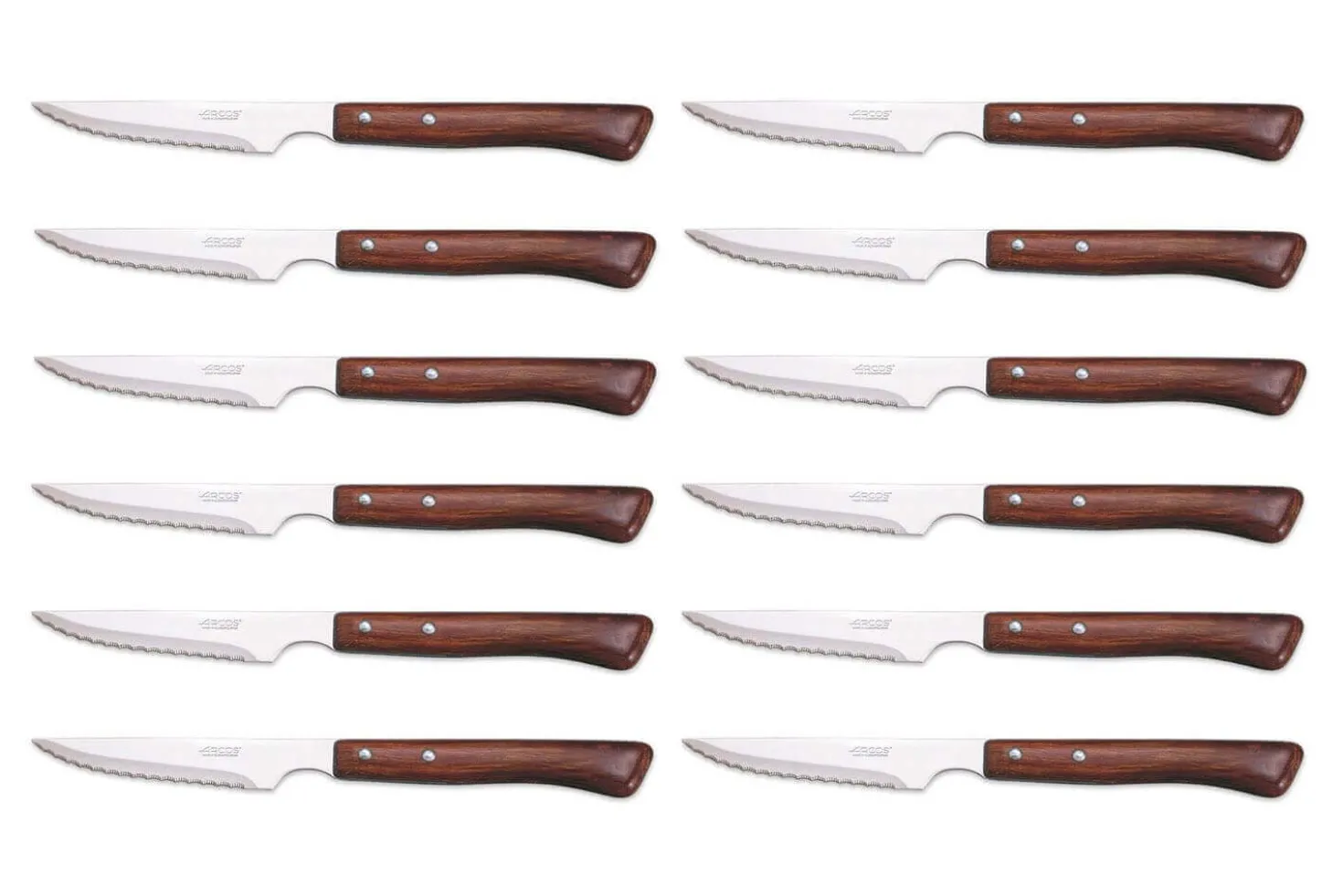 Set de 12 couteaux à steak Arcos lame microdentée 11cm