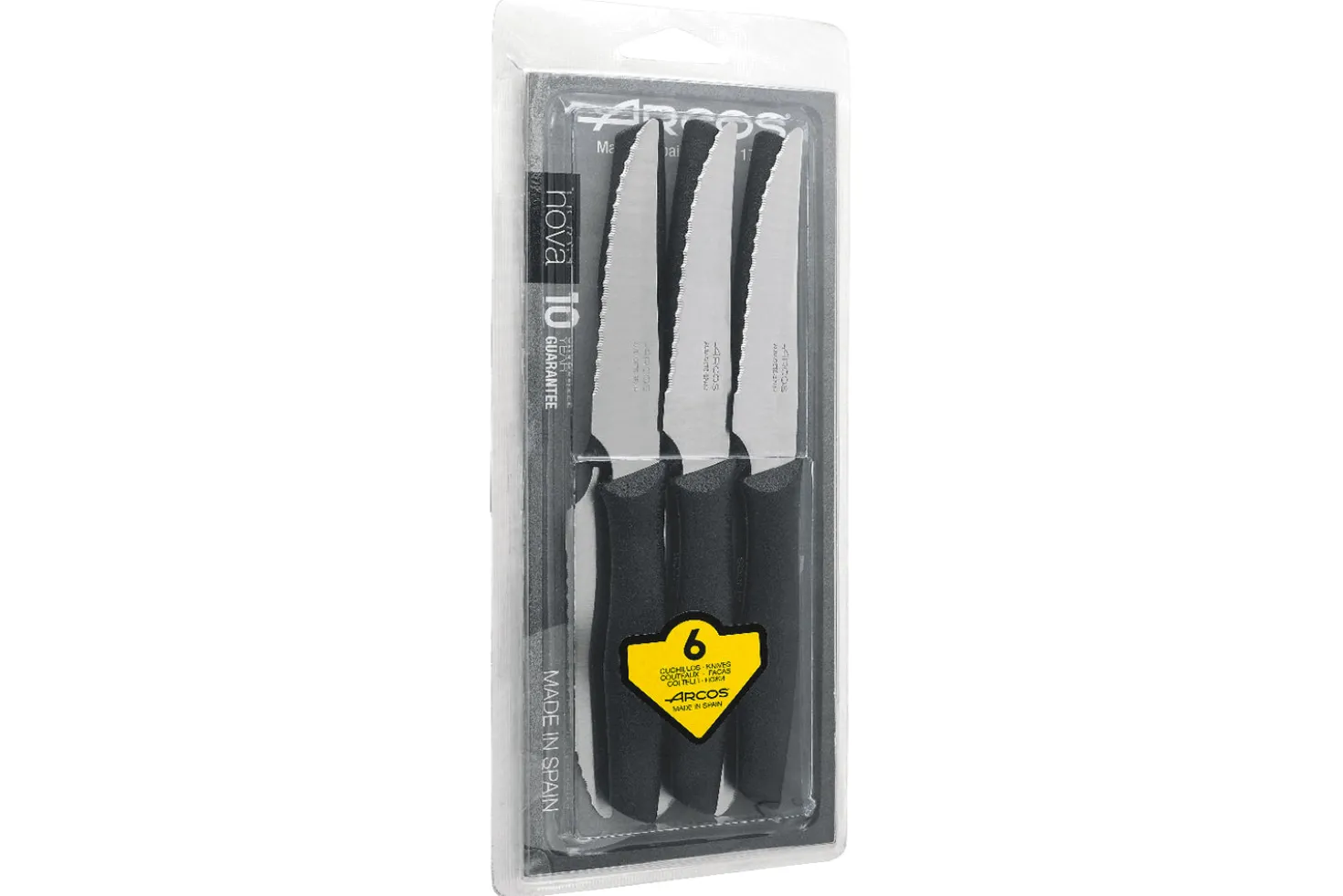 Set de 6 couteaux à steak Arcos Nova lame dentée 11cm