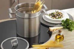 Set de 4 couvercles plats Cristel Strate Fixe 14 à 20cm en verre trempé avec bouton rabattable