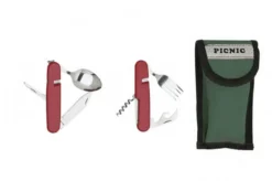 Set de couverts camping Herbertz inox avec étui