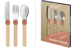 Set de couverts pour enfants Opinel Le Petit Gourmet coloris corail