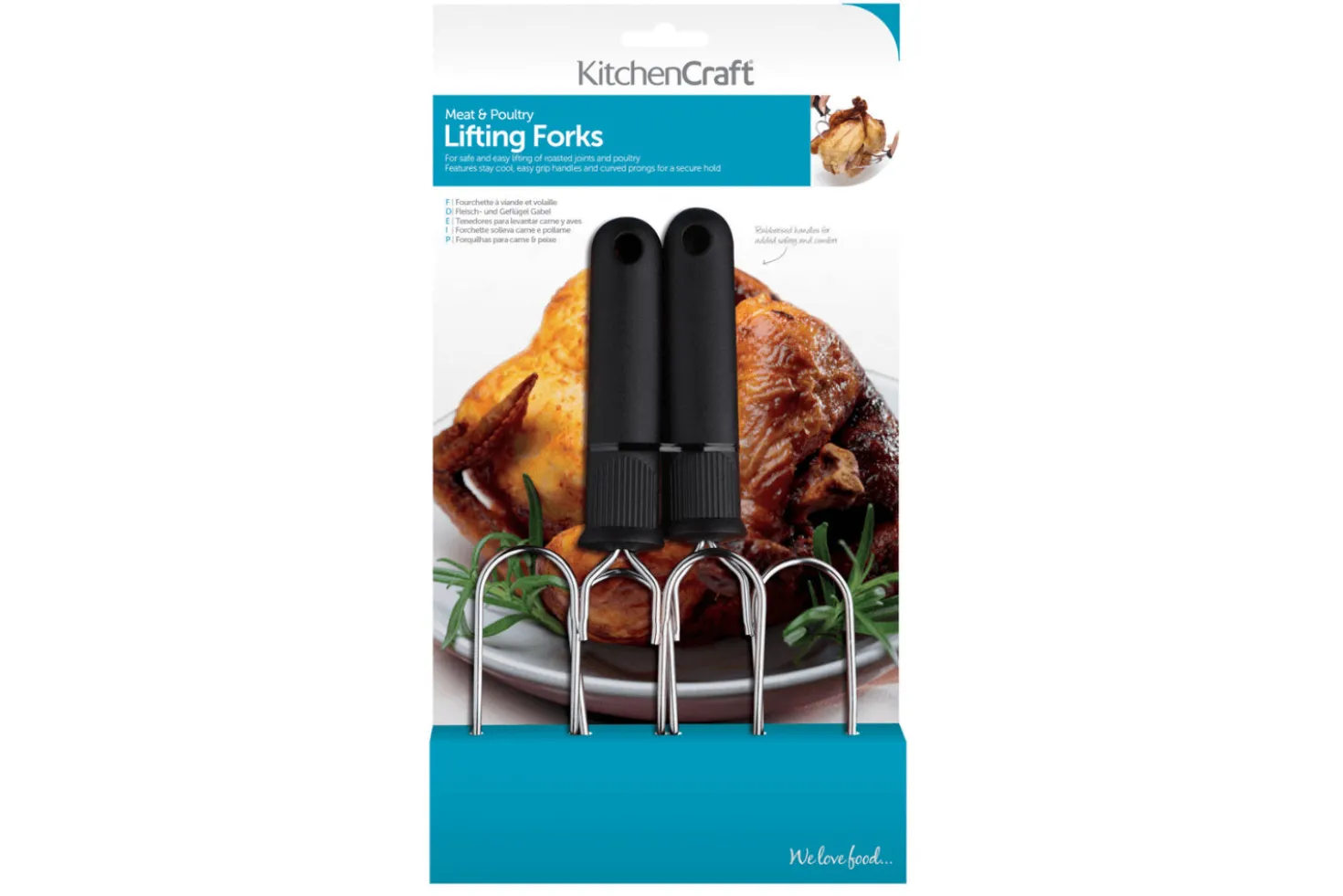 Set de 2 fourchettes à viande et volaille KitchenCraft en acier inoxydable