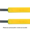 Set de 2 lames de boulanger inox courbe manche jaune