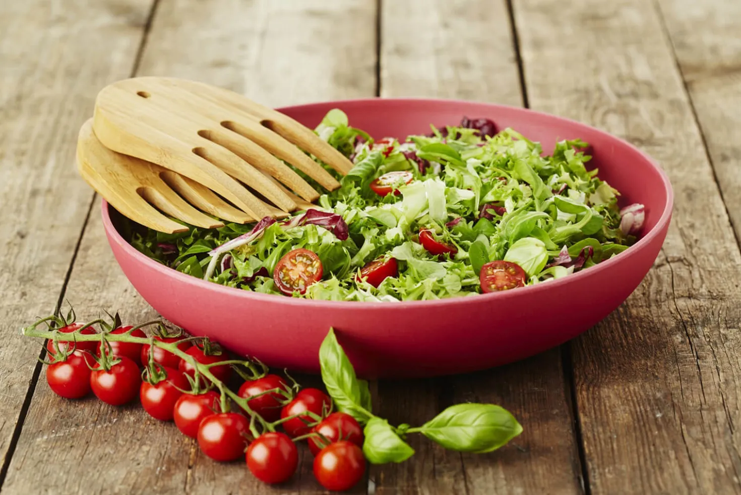 Set de 2 mains à salade Point Virgule en bambou 15cm