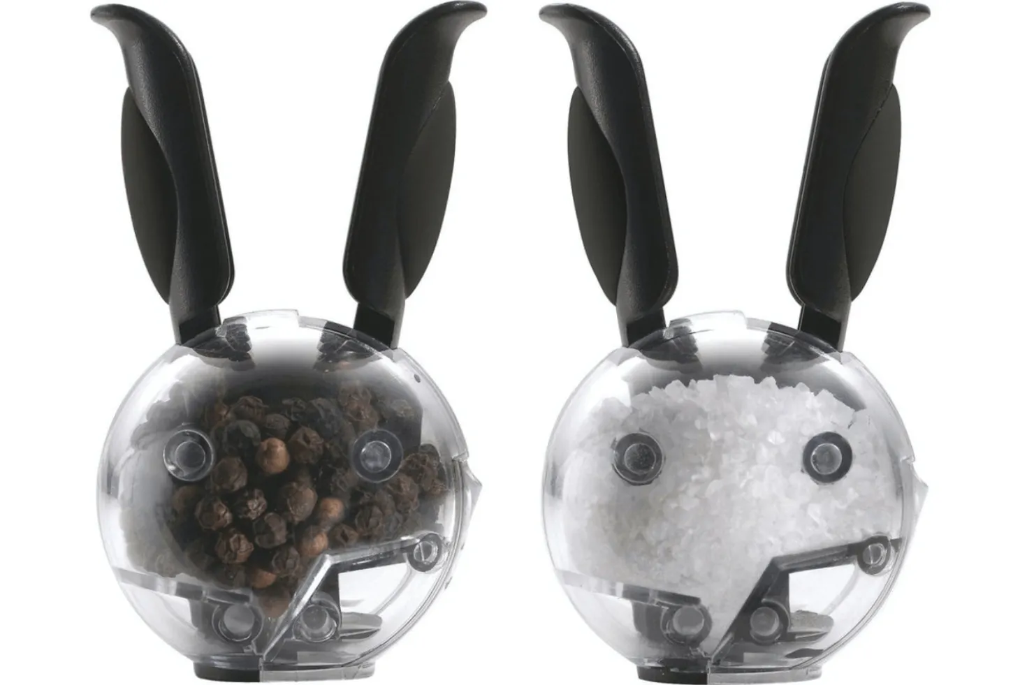 Set de moulins à poivre et à sel magnétiques Chef'n Mini Magnetic en polymère noir