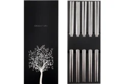 Set de 5 paires de baguettes chinoises Kutoyama en inox 24cm