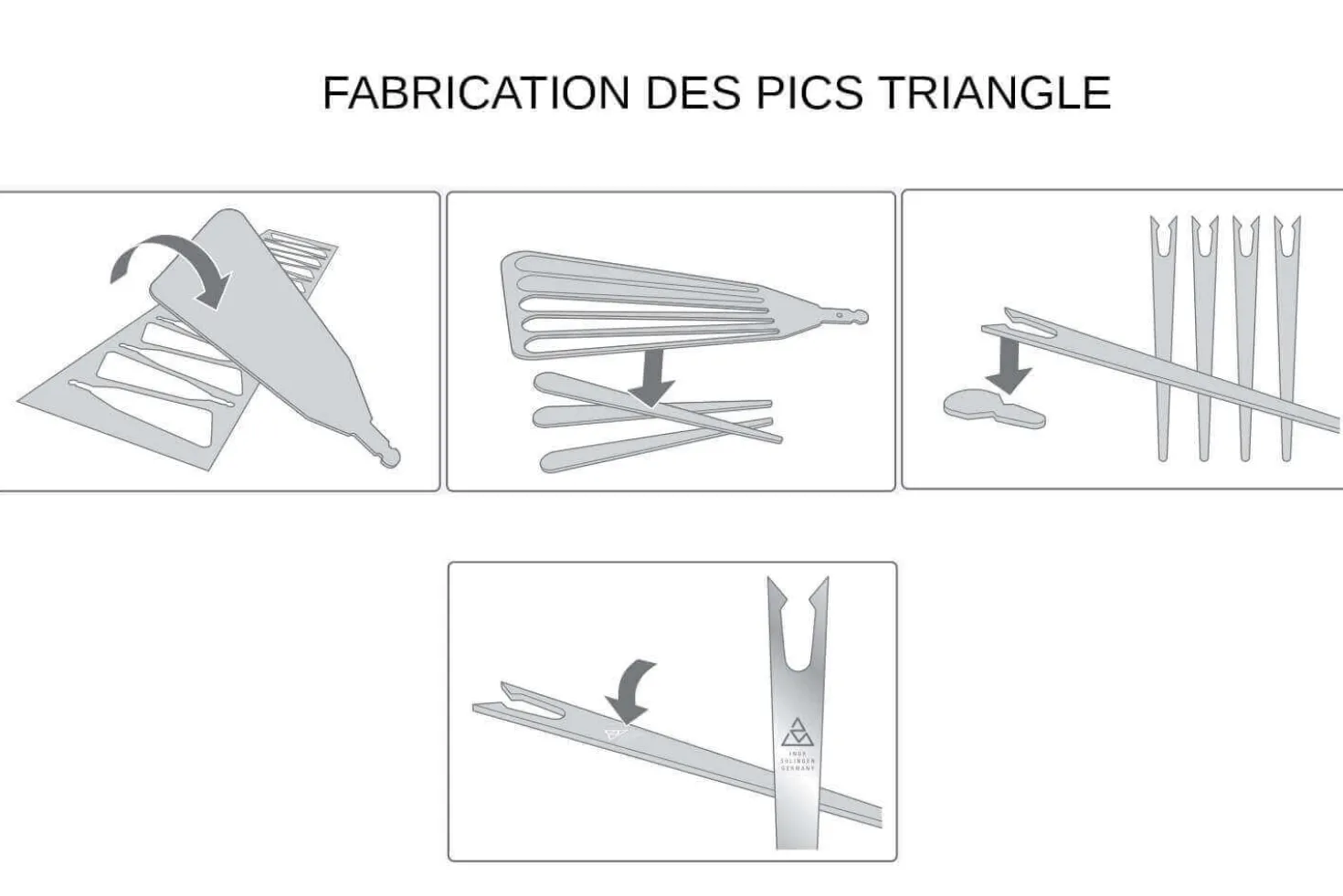 Set de 6 pics apéritifs Triangle en acier inoxydable