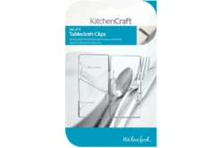 Set de 4 pinces à nappe KitchenCraft en acier inox 18/0