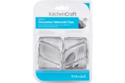 Set de 4 pinces à nappe KitchenCraft Sunshine en acier inox