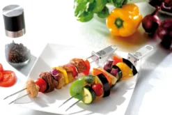 Set de 2 piques à brochettes doubles Gefu Twinco en acier inoxydable