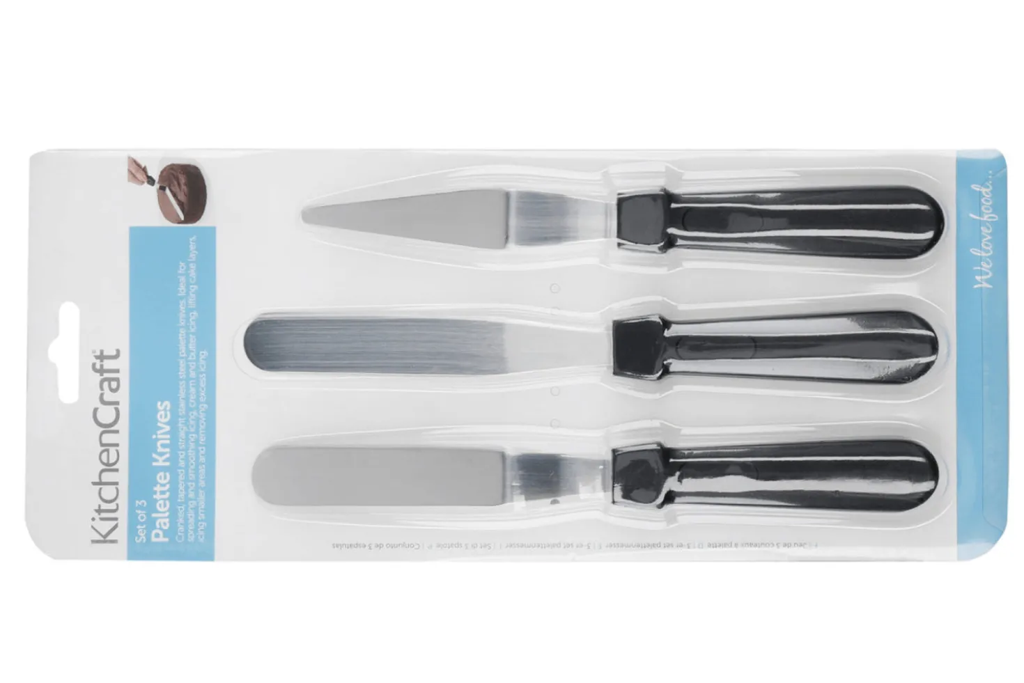 Set de 3 spatules KitchenCraft en acier inoxydable