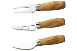 Set de 3 ustensiles à fromage Bérard fait main en bois d'olivier