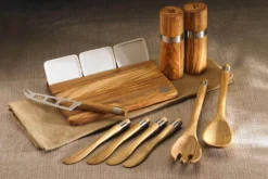 Set de 3 ustensiles à fromage Bérard fait main en bois d'olivier