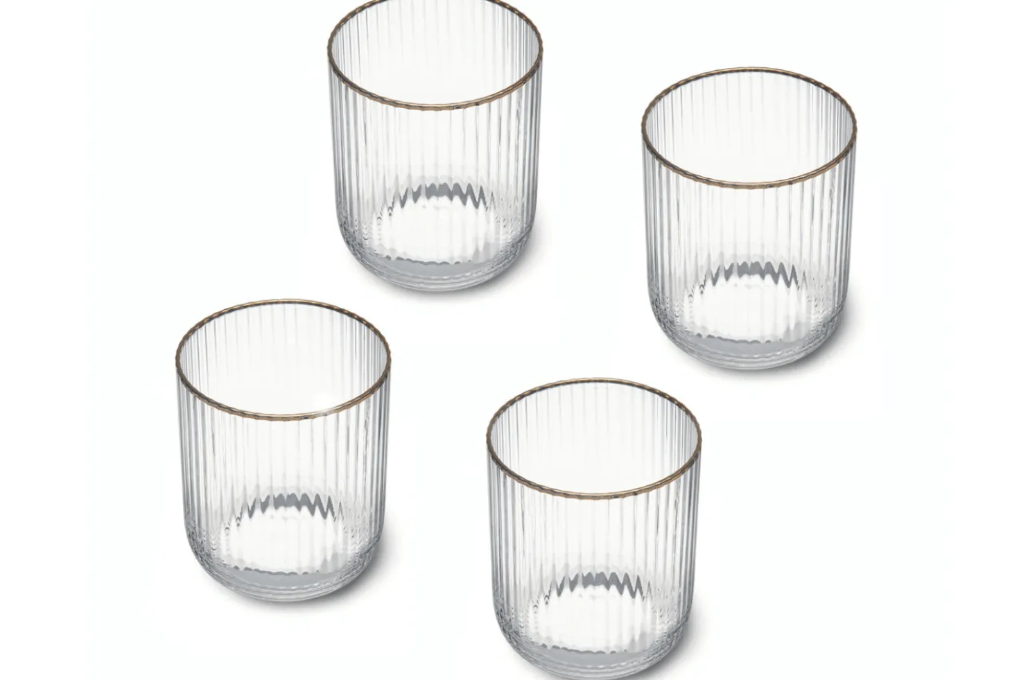 Set de 4 verres Mikasa Sorrento en cristal motif côtelé 400ml